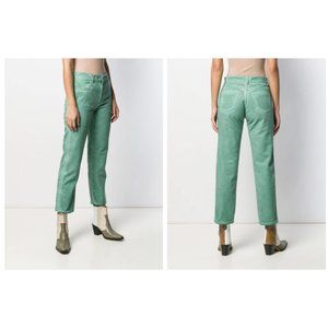 Roseanna aquamarine mid rise crop jeans